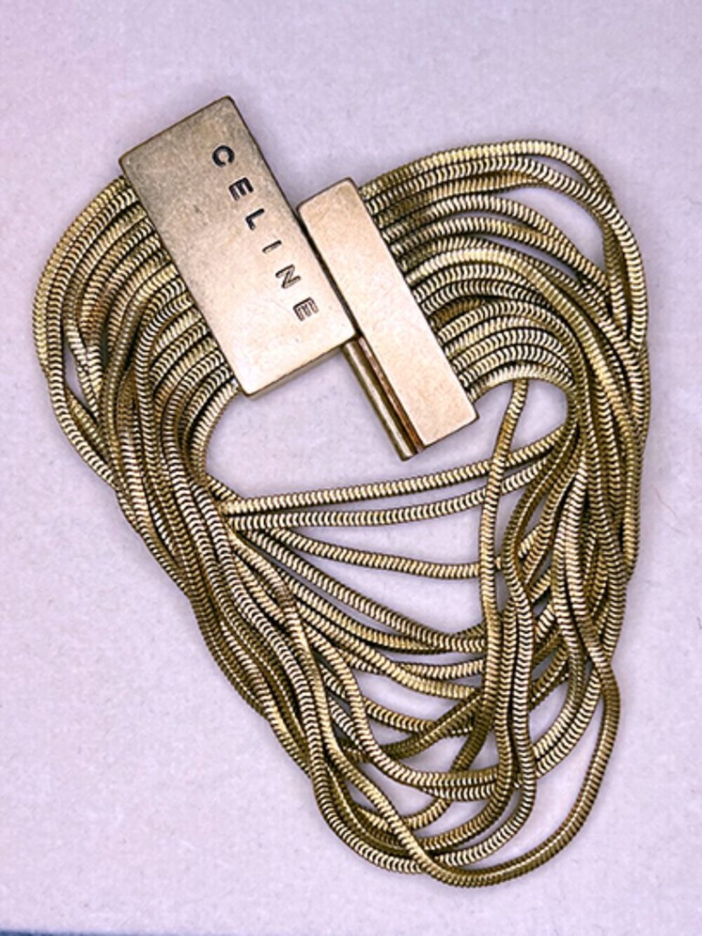 CELINE Vintage | Gold Tone over Brass Multi-chain Bracelet [rare]